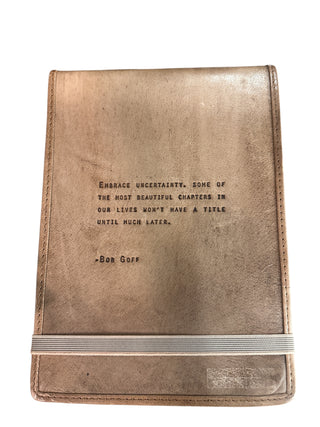Large Embrace Uncertainty (Bob Goff) Leather Journal - Maple
