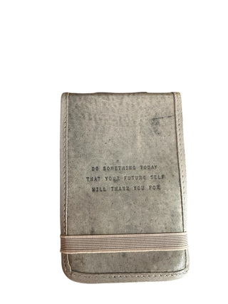 Mini Do Something Today Leather Journal - 4"x6" - Stone