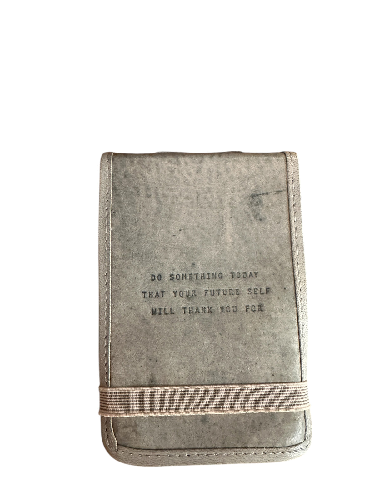 Do Something Today Mini Signature Leather Journal - Stone