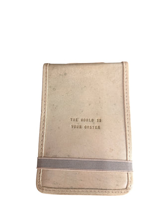 Mini The World Is Your Oyster Leather Journal - 4"x6" - Honey