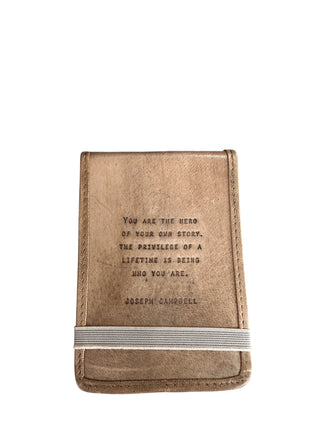 Mini You Are The Hero Leather Journal - 4"x6" - Maple