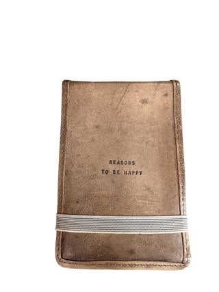 Mini Reasons To Be Happy Leather Journal - 4"x6" - Maple