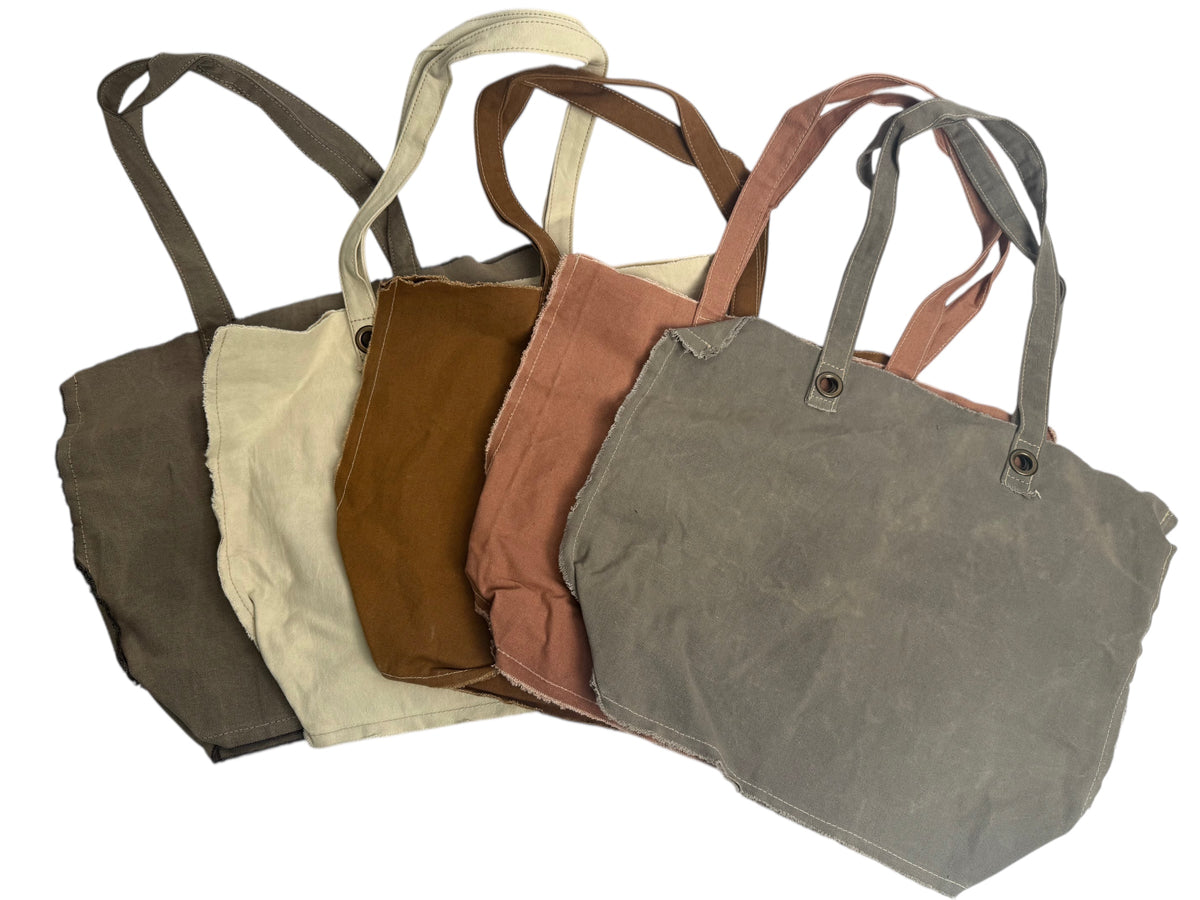 Washed Canvas Tote - Assorted Set of 10