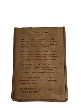 Large Tale of Two Wolves Leather Journal