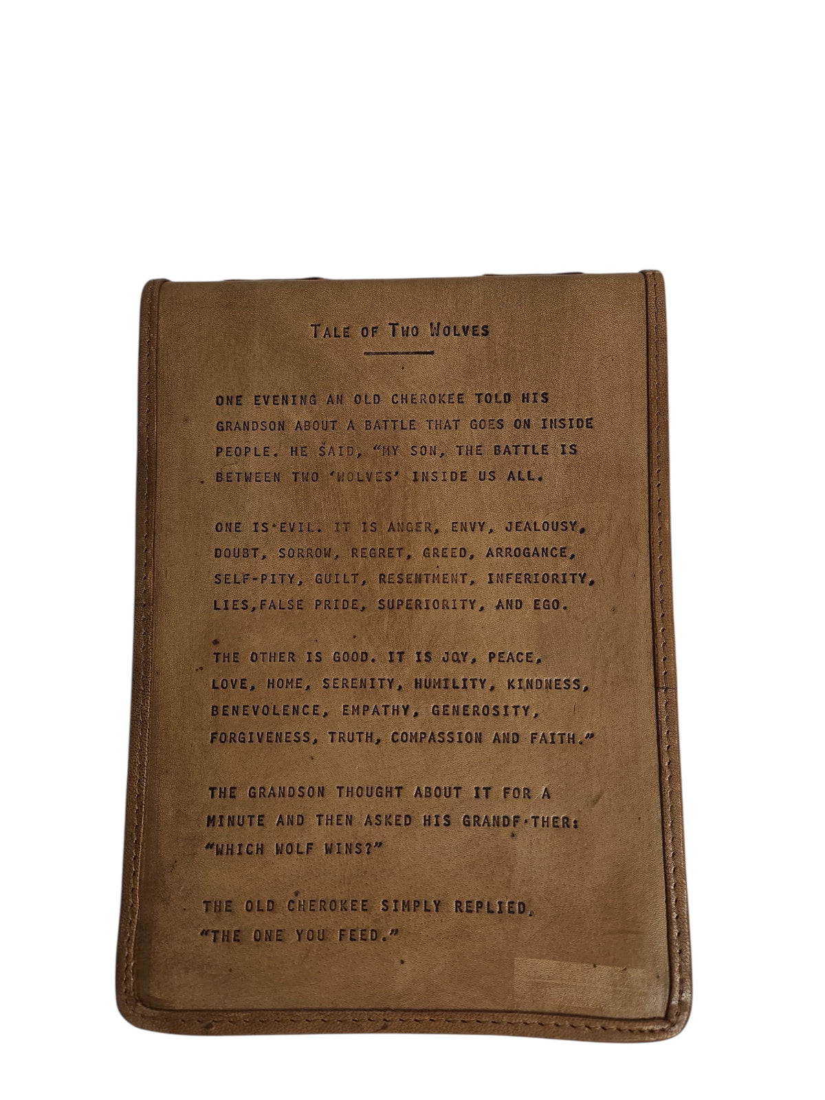 Tale of Two Wolves Signature Leather Journal - Maple