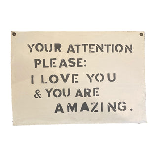 Your Attention Please Hand Painted Wall Hanging