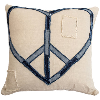 ***Pillow Collection- Peace Heart Stitched Pillow - 24"x24"