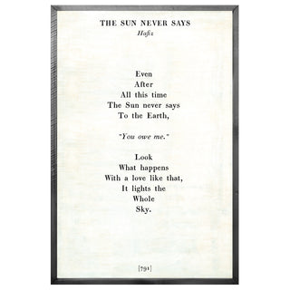 The Sun Never Says - Poetry Collection (Grey Wood) - Art Print