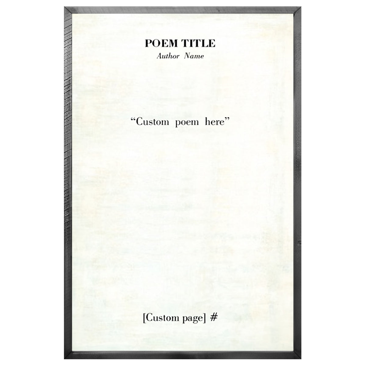 Poetry Collection Custom Art Print - Grey Wood