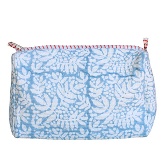 Floral Seaside Quilted Zipper Bag - Large