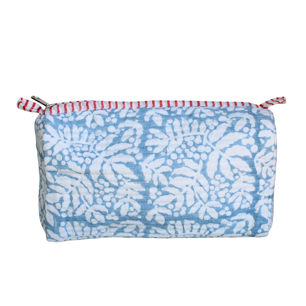 Floral Seaside Quilted Zipper Bag - Medium