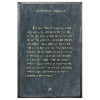 Ralph Waldo Emerson - Book Collection (Grey Wood) - Art Print