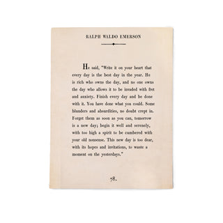 12"x16" Ralph Waldo Emerson Book Collection Art Poster - Cream