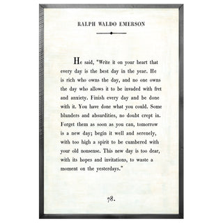 Ralph Waldo Emerson - Book Collection (Grey Wood) - Art Print