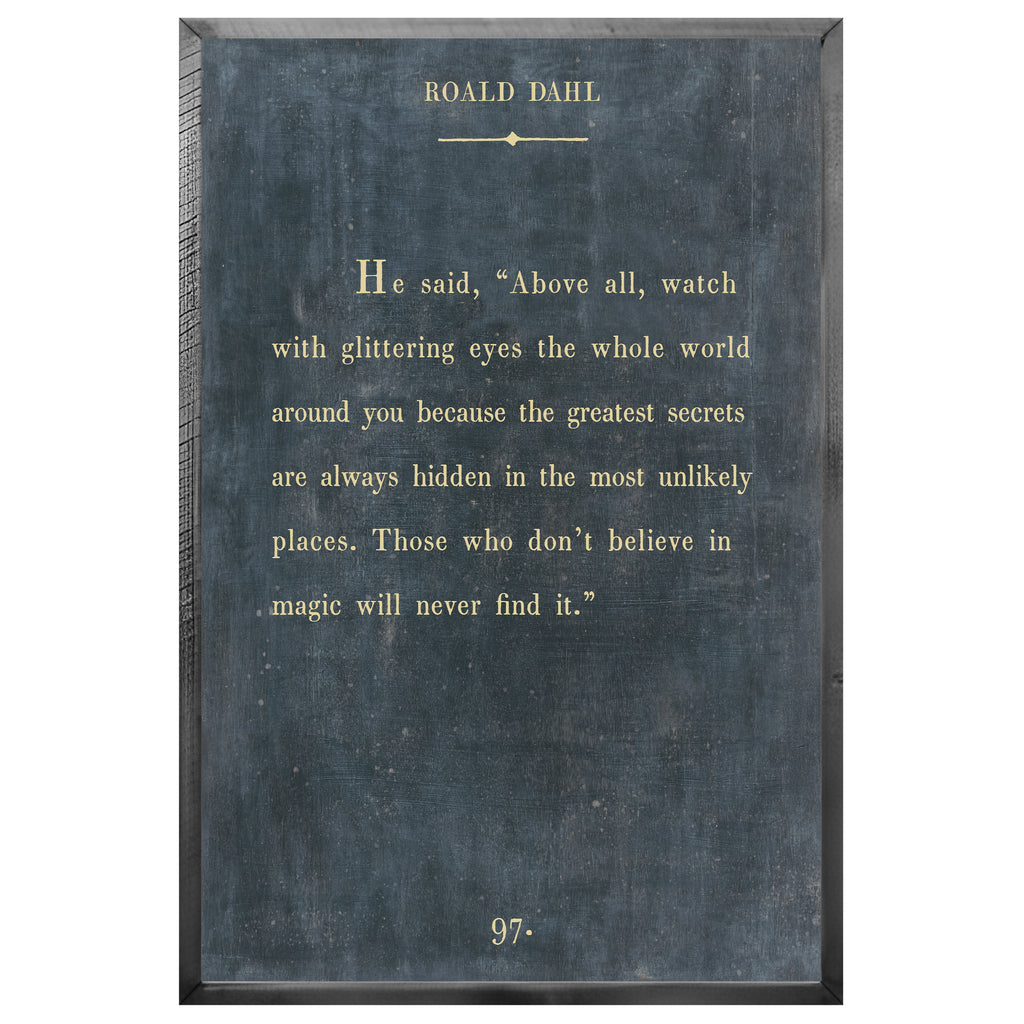 Roald Dahl Art Print - Grey Wood