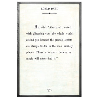 Roald Dahl - Book Collection (Grey Wood) - Art Print