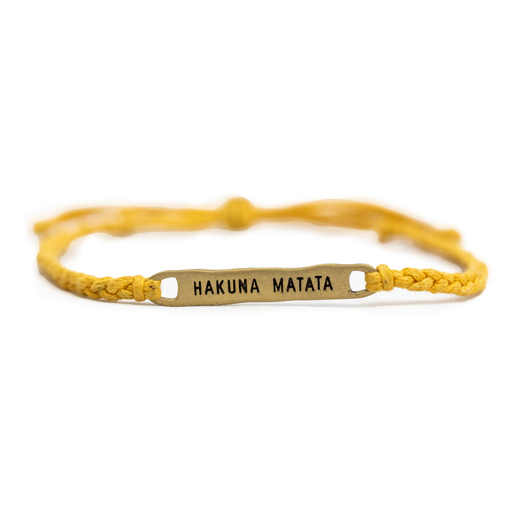 ****Brass Hakuna Matata Braided Bracelet - Adjustable