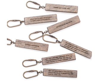 Wooden Quote Keychain - Assorted Set of 7