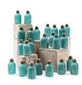 Frosted Green Mini Bottle with Cork - Set of 24