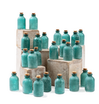 Frosted Green Mini Bottle with Cork - Set of 24