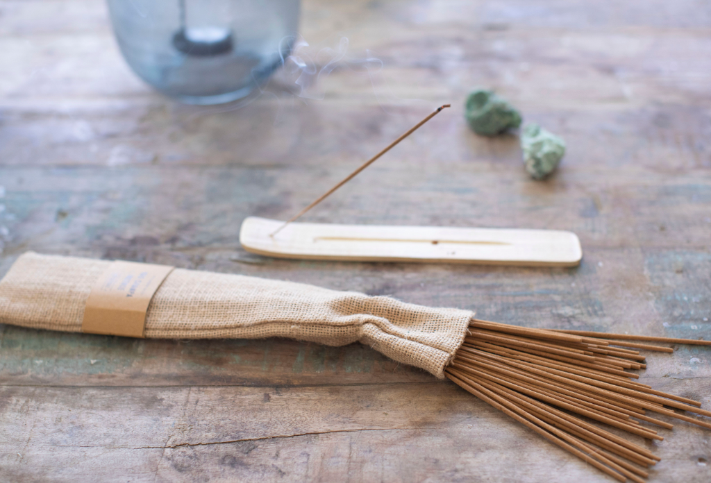 ***Nag Champa - 40 incense sticks in burlap bag with ash catcher