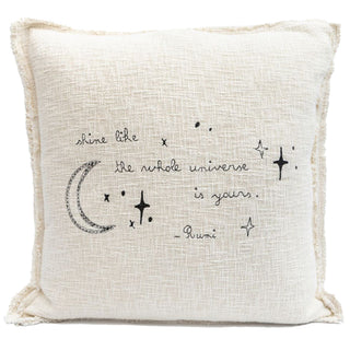 Pillow collection- Embroidered Shine - Rumi Pillow 24"x24" BEIGE
