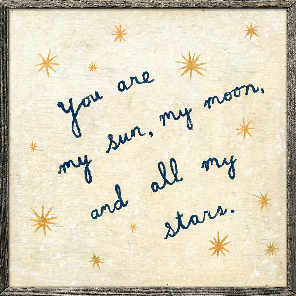 My Sun My Moon Art Print - Grey Wood