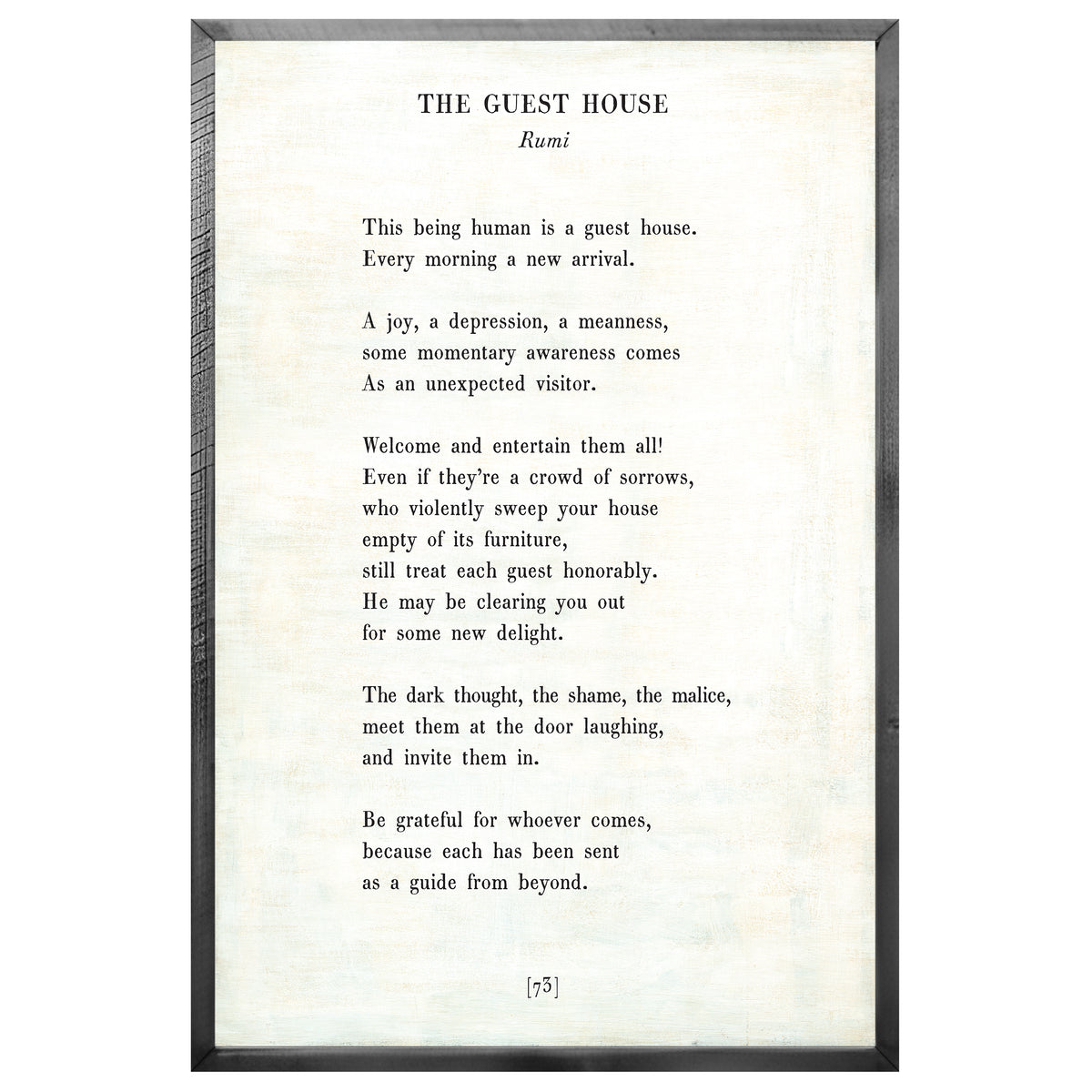 The Guest House Art Print - Poetry Collection