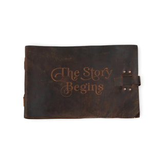 The Story Begins Leather Story Keeper 14"x10" - Bark