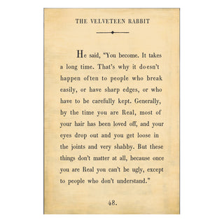 The Velveteen Rabbit - Book Collection - Art Print