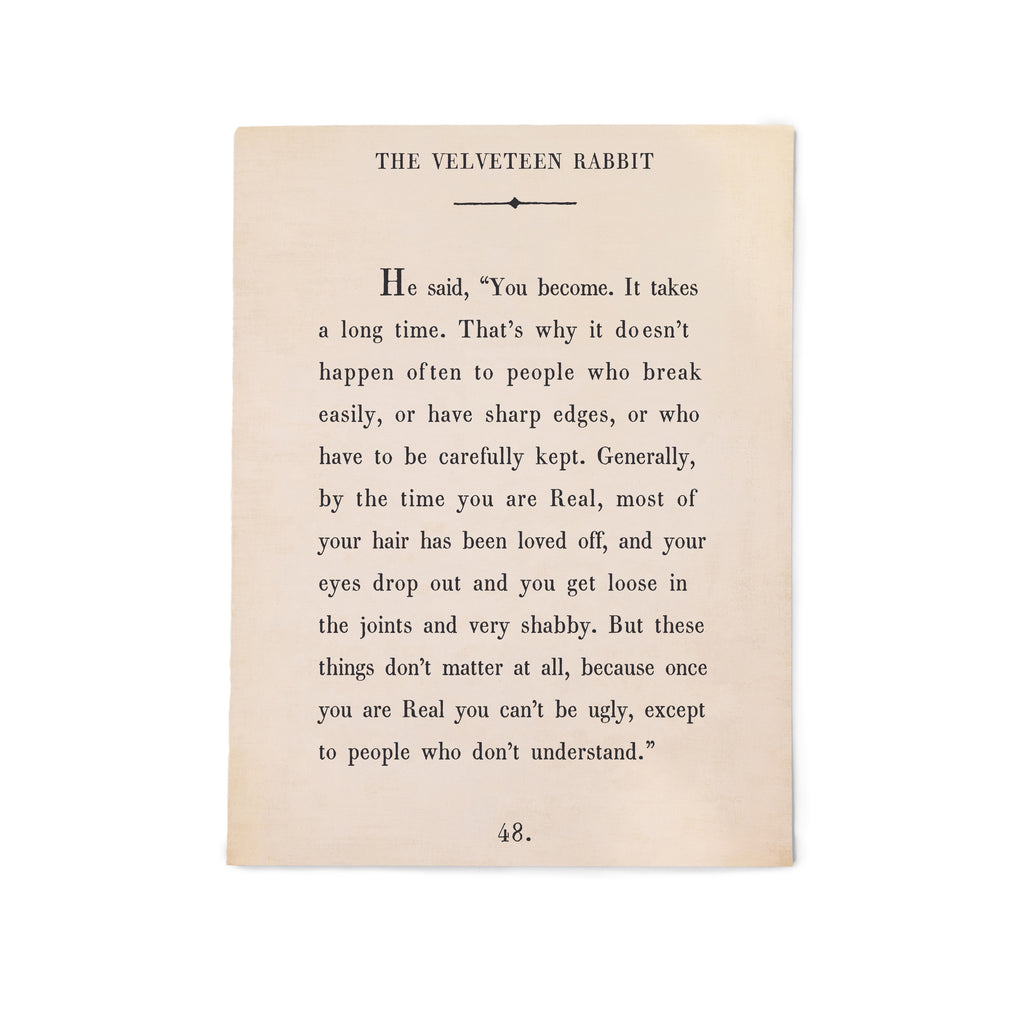 The Velveteen Rabbit Art Poster In Cream - 12x16