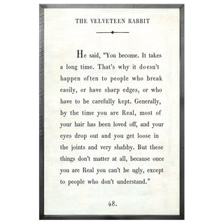 The Velveteen Rabbit - Book Collection (Grey Wood) - Art Print