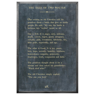 The Tale of Two Wolves - Book Collection (Grey Wood) - Art Print
