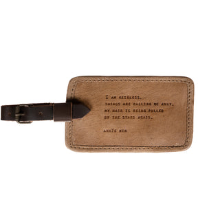 ***I Am Restless (Anais Nin) Leather Luggage Tag