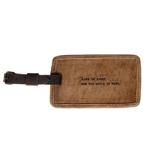 ***Life Is Short Leather Luggage Tag - 5”x3