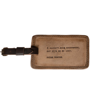 ***Susan Sontag Leather Luggage Tag - 5”x3