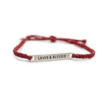 ***Silver Loved & Blessed Braided Bracelet - Adjustable