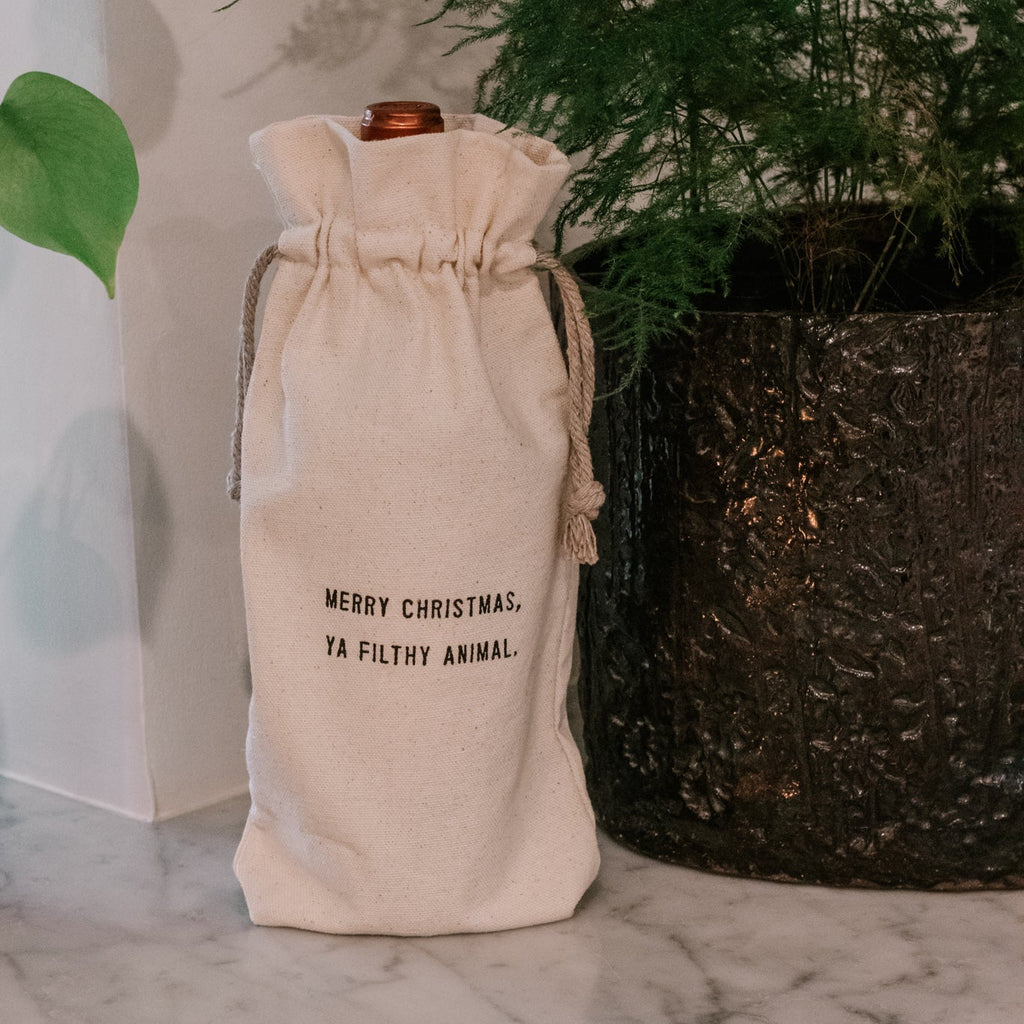 Merry Christmas Ya Filthy Animal Seasonal Wine Bag