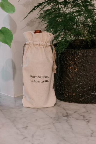 Merry Christmas Ya Filthy Animal Seasonal Wine Bag