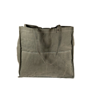 Distressed Canvas Tote-Army Green
