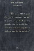 Ray Bradbury Art Print - Gallery Wrap