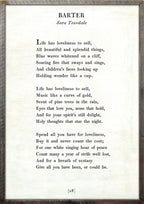 Barter Art Print - Poetry Collection