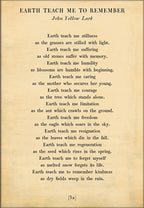 Earth Teach Me to Remember Art Print - Gallery Wrap
