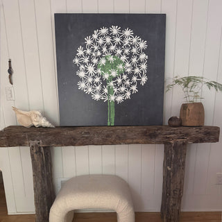 Dandelion Art Print - Grey Wood