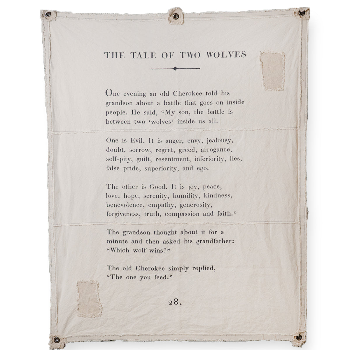 Tale Of Two Wolves Canvas Wall Tarp - 46x57