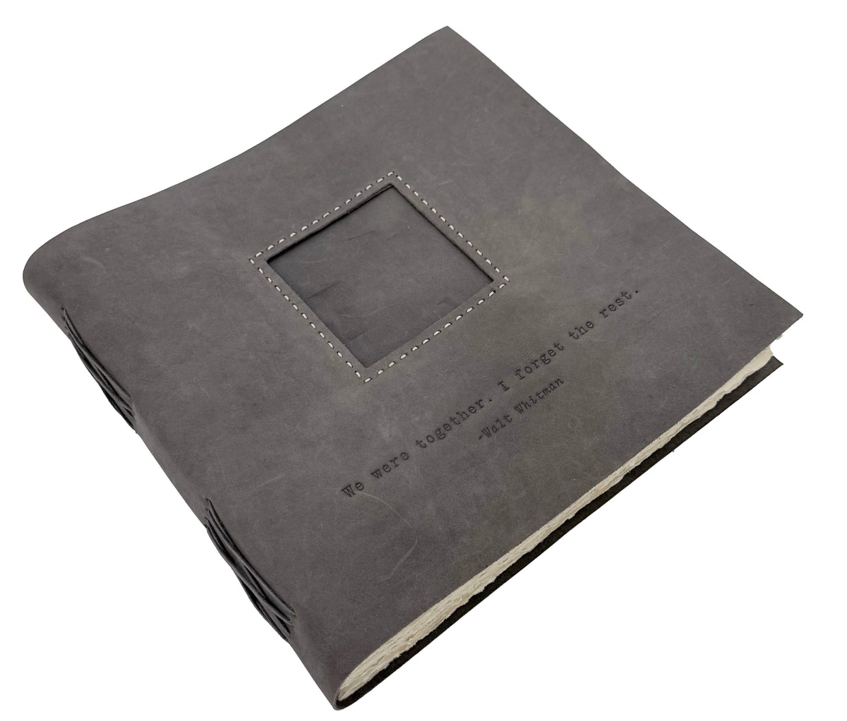 We Were Together Leather Photo Keeper 12x12 - Slate