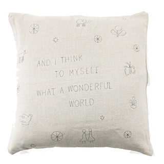 Pillow Collection - What A Wonderful World (Stone Washed Linen) - 24”x24