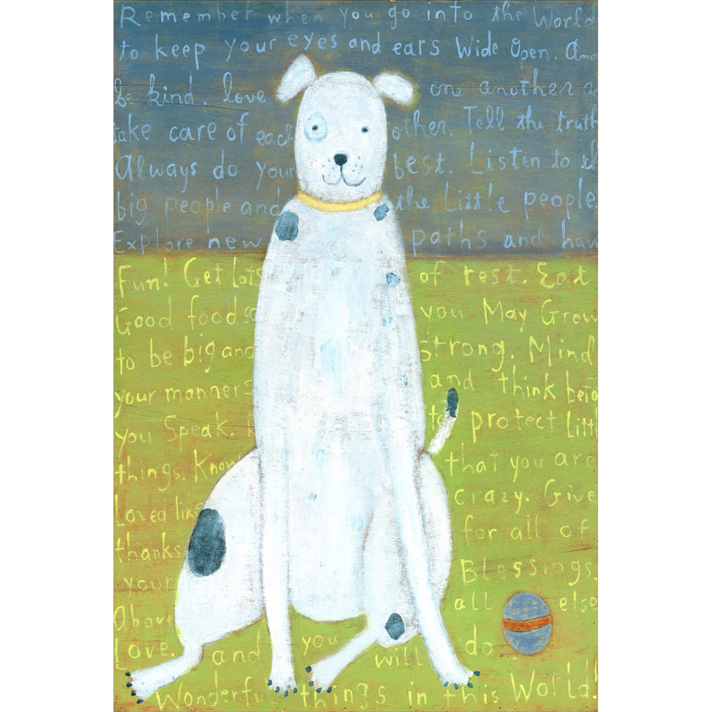 White Boy Dog Art Print - Gallery Wrap