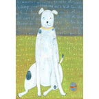 White Boy Dog Art Print - Gallery Wrap