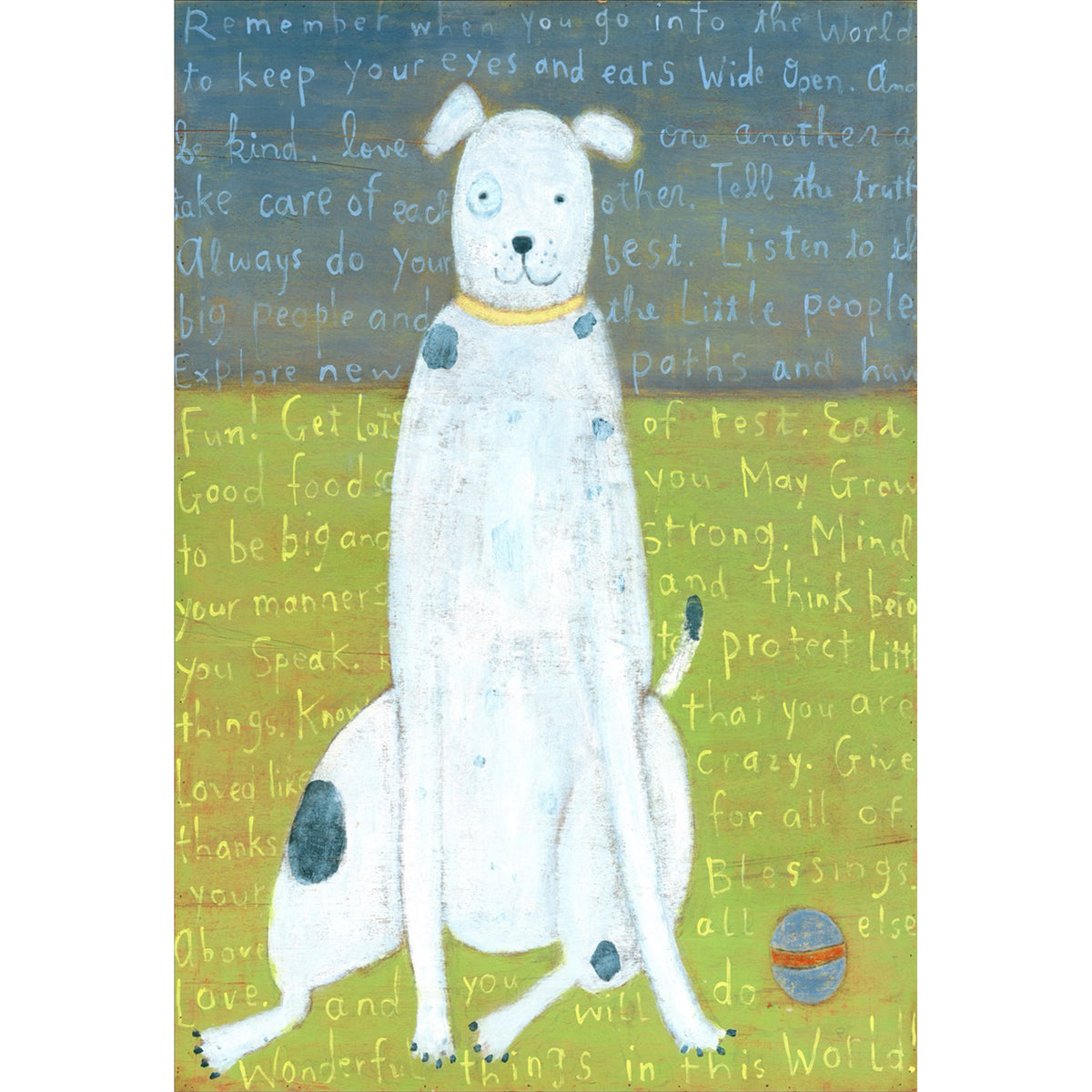 White Boy Dog Art Print - Gallery Wrap